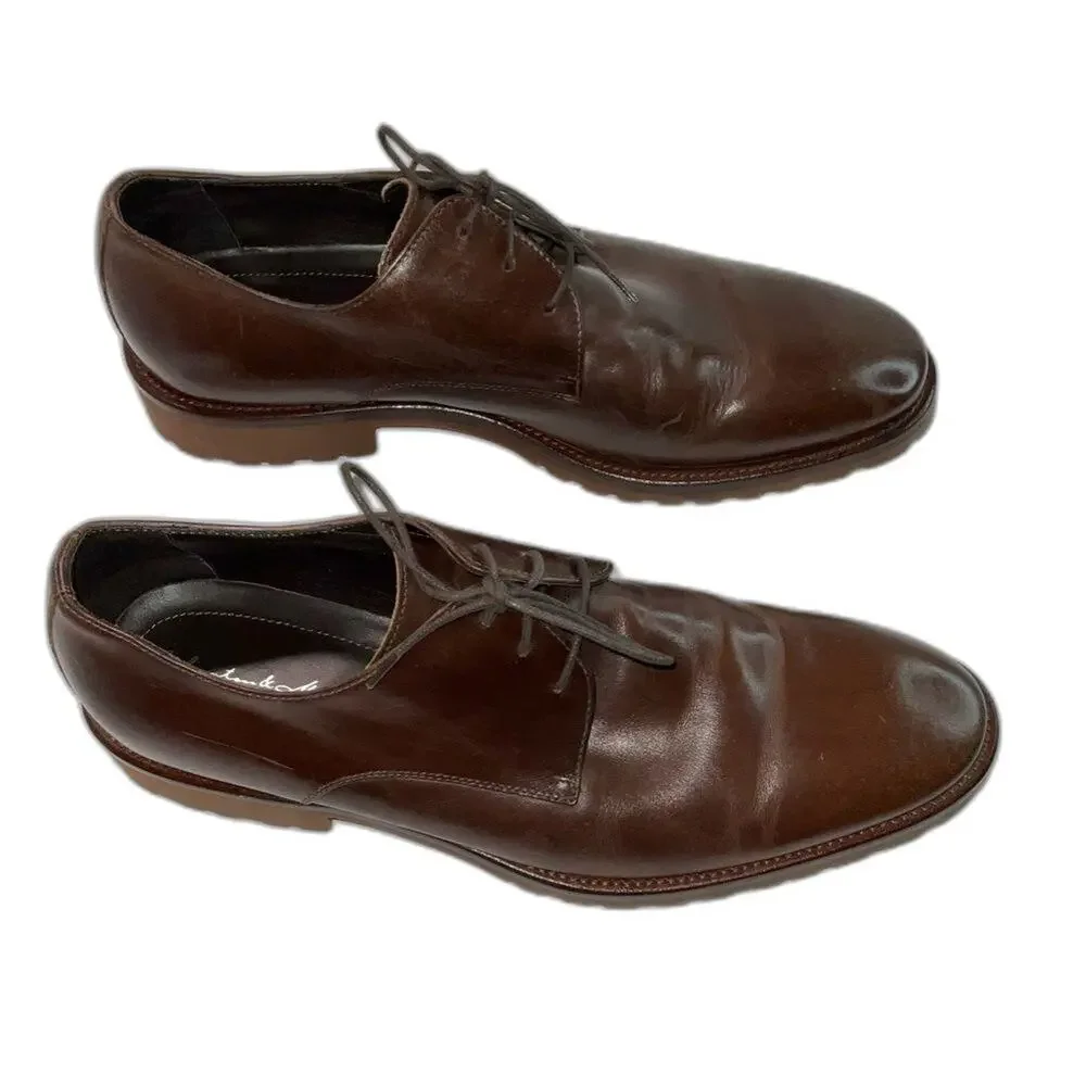 Johnston Murphy Men's Brown Oxford Dress Shoes Italy Leather Size 11.5 NWOT
